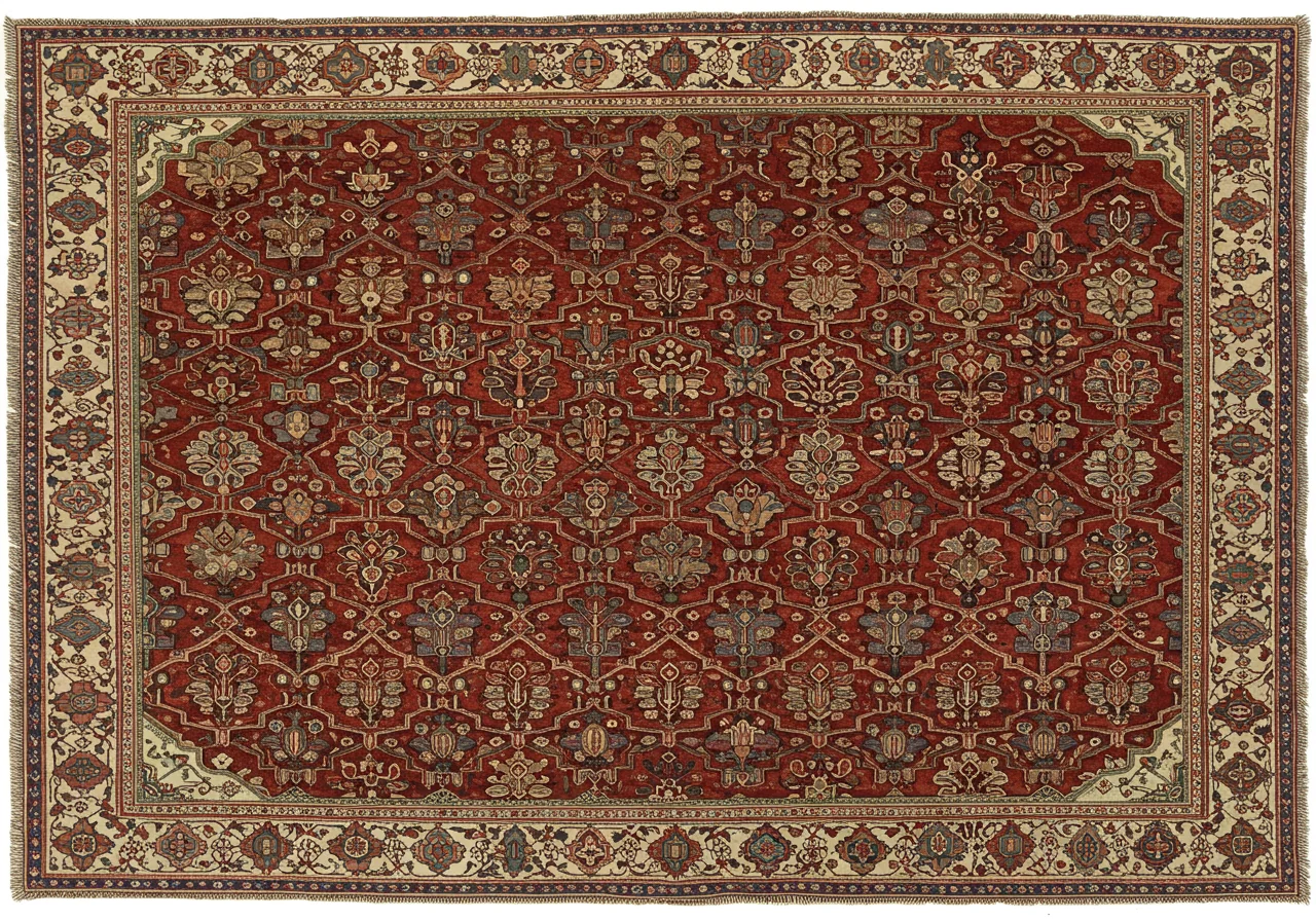 An older Kurdish village rug, pre-commercial — the 18th-c antecedent tradition out of which the 19th-c Bidjar density emerged