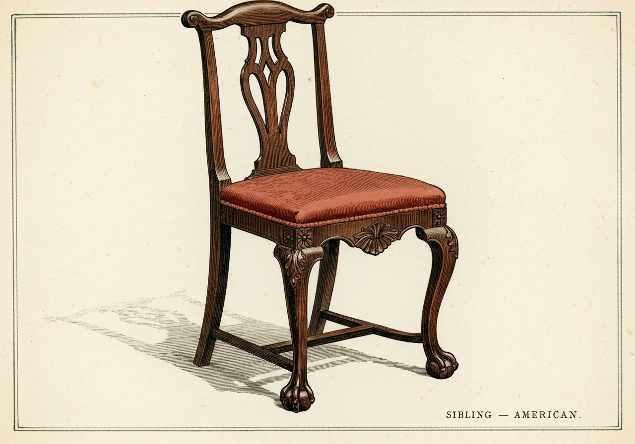 An American Chippendale chair — Philadelphia or Newport adaptation of the English Chippendale vocabulary in regional American workshops with provincial carving
