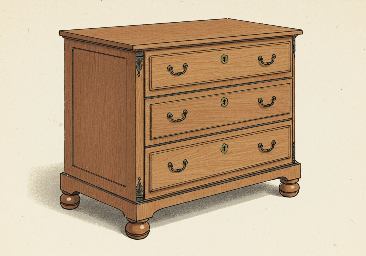 A Biedermeier Continental commode — pale cherry, ebonized banding, restrained brass, anti-historicist bourgeois reaction to French Empire; the parallel bourgeois Continental sibling to Gustavian