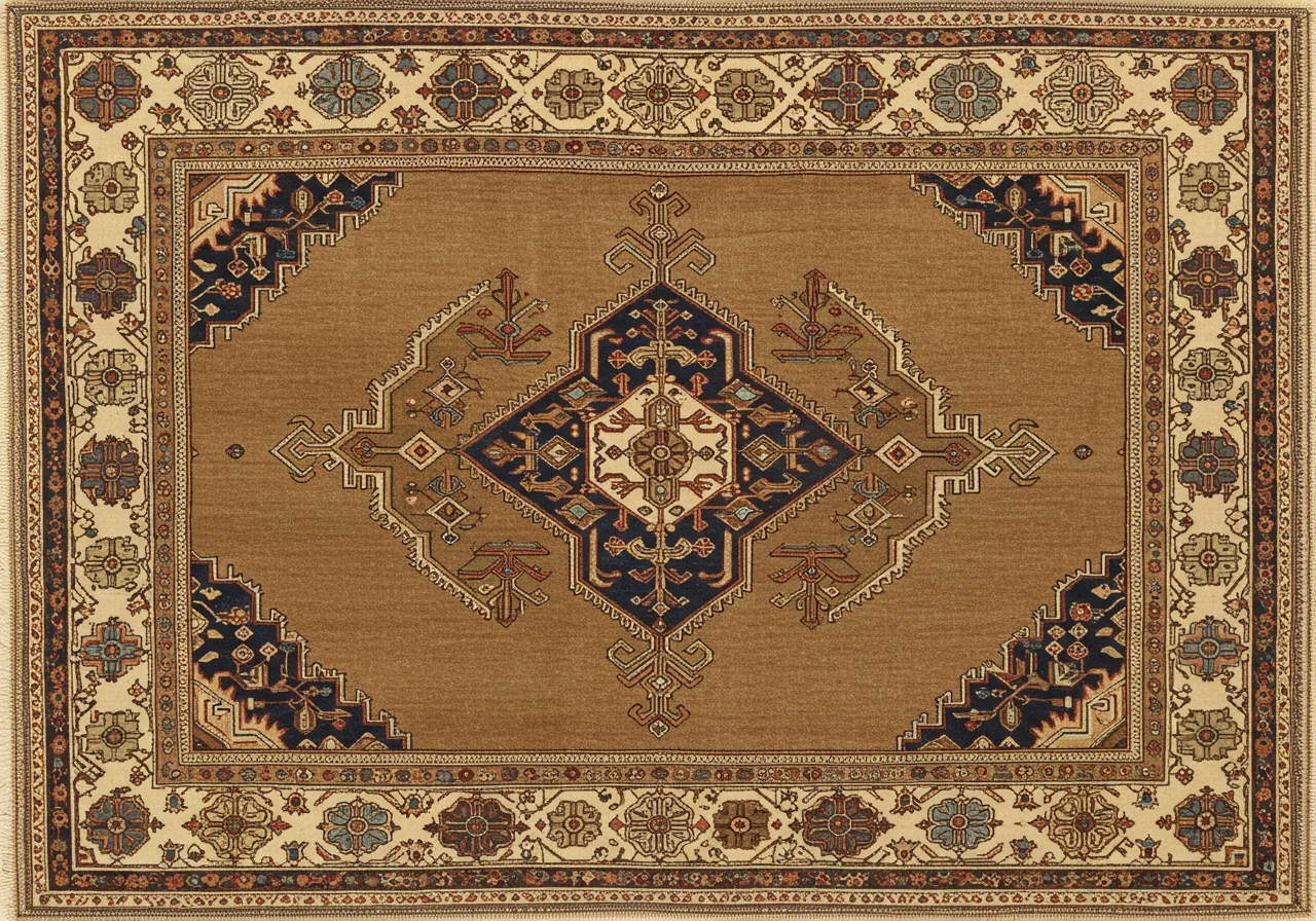 An older Hamadan-district village rug, pre-1880 — looser drawing, more variable colour palette