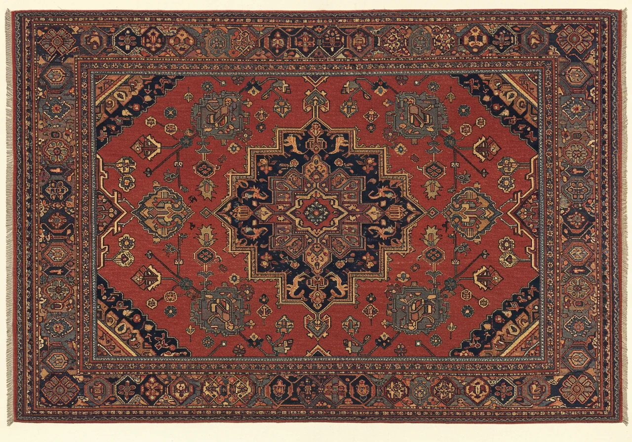 A Bidjar rug — extreme density, dark wine-red ground, the iron-rug Kurdish neighbour to Hamadan