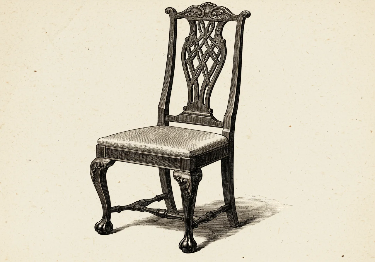 A Chippendale rococo chair — carved mahogany, cabriole leg, predecessor English style