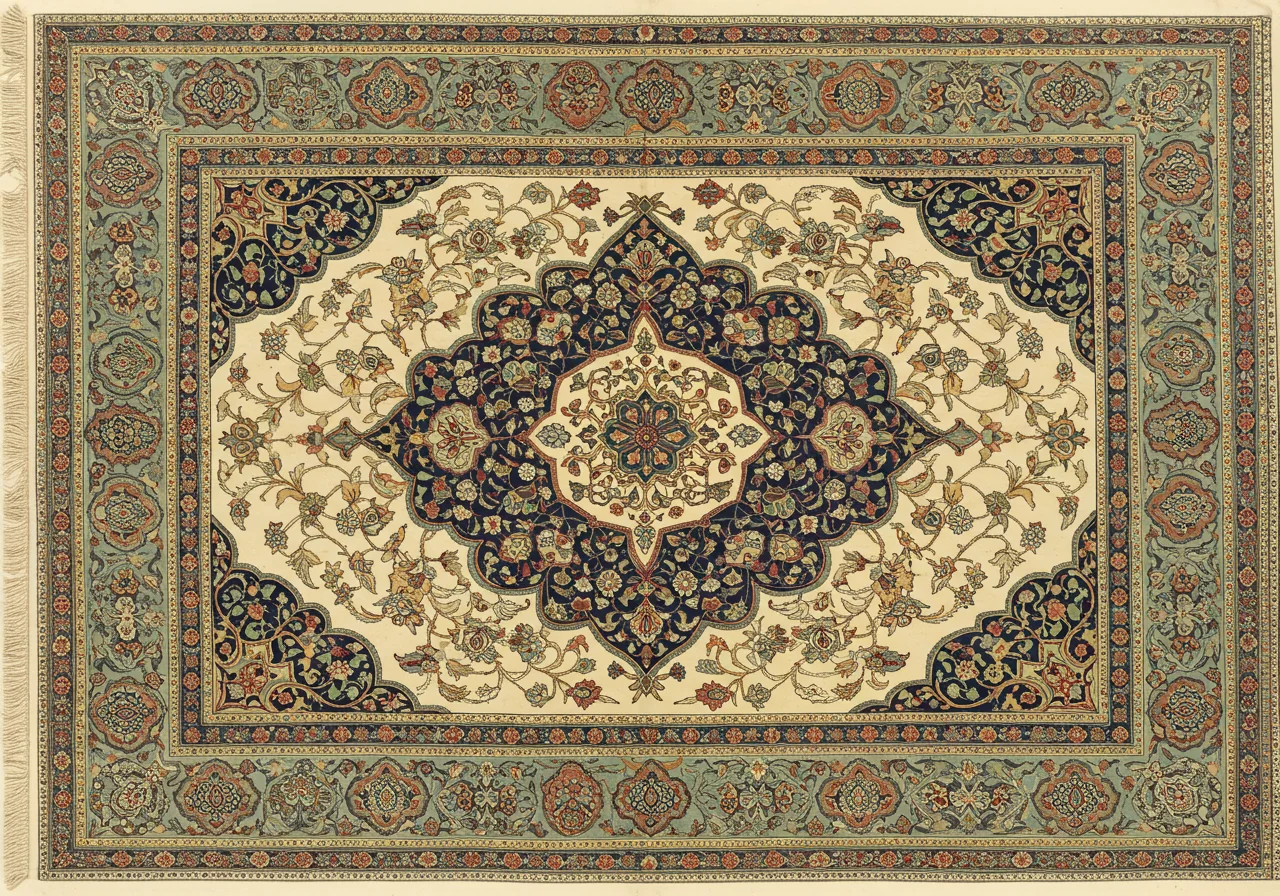 A Kum Kapı rug — Istanbul court silk workshop production, very similar to Hereke but slightly different drawing vocabulary, late-19th to early-20th c