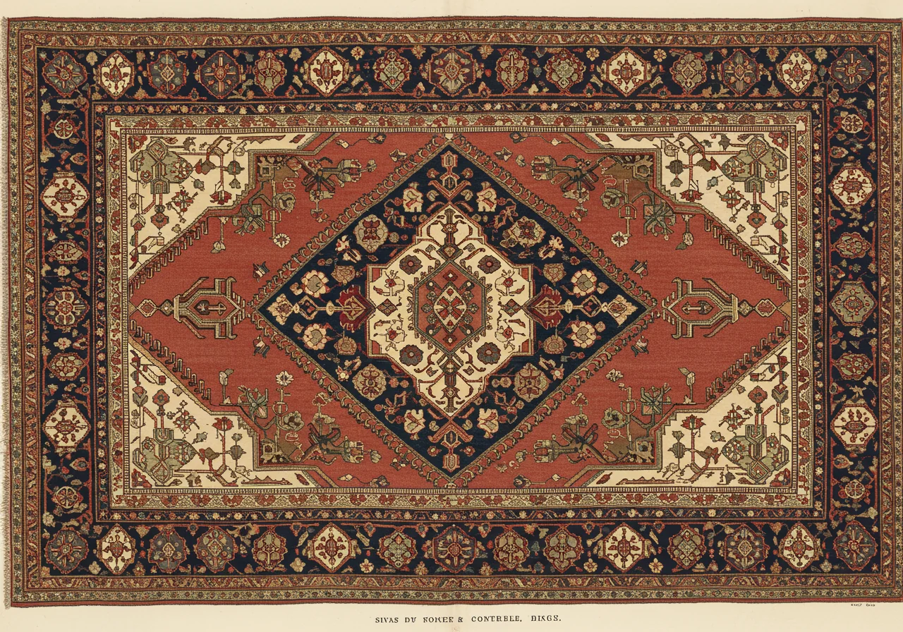 A Sivas rug — Anatolian commercial workshop, wool not silk, similar court-influenced design at lower price point