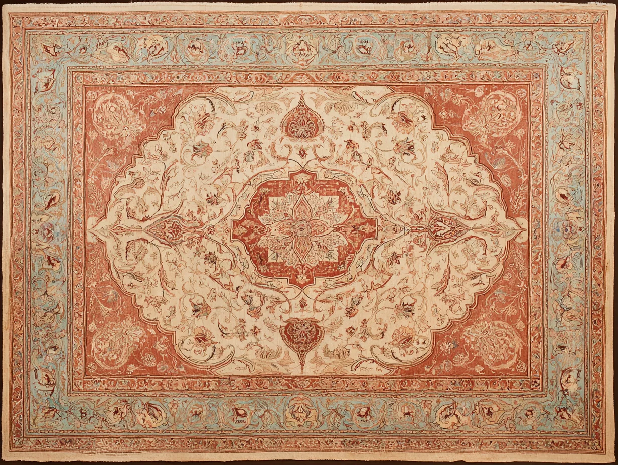 A Tabriz Hadji Jalili silk-warp rug — northwestern Persian counterpart to Isfahan's central court tradition