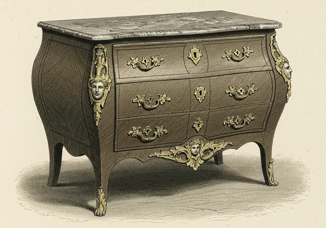 A French Régence piece — early-rococo French, transitional between Louis XIV and Louis XV