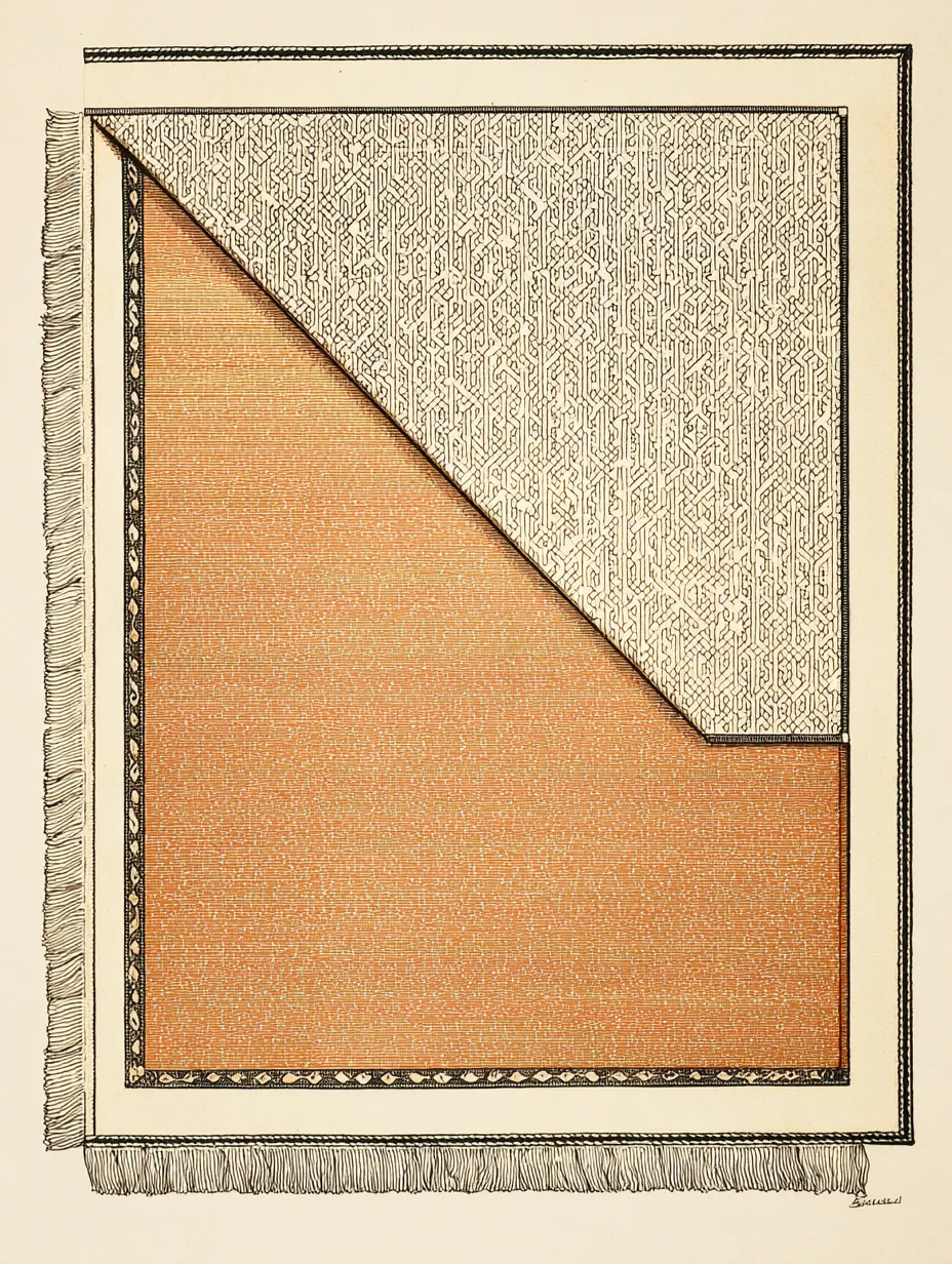 A close detail of an Oushak knot-back — symmetric Turkish knot, wool foundation