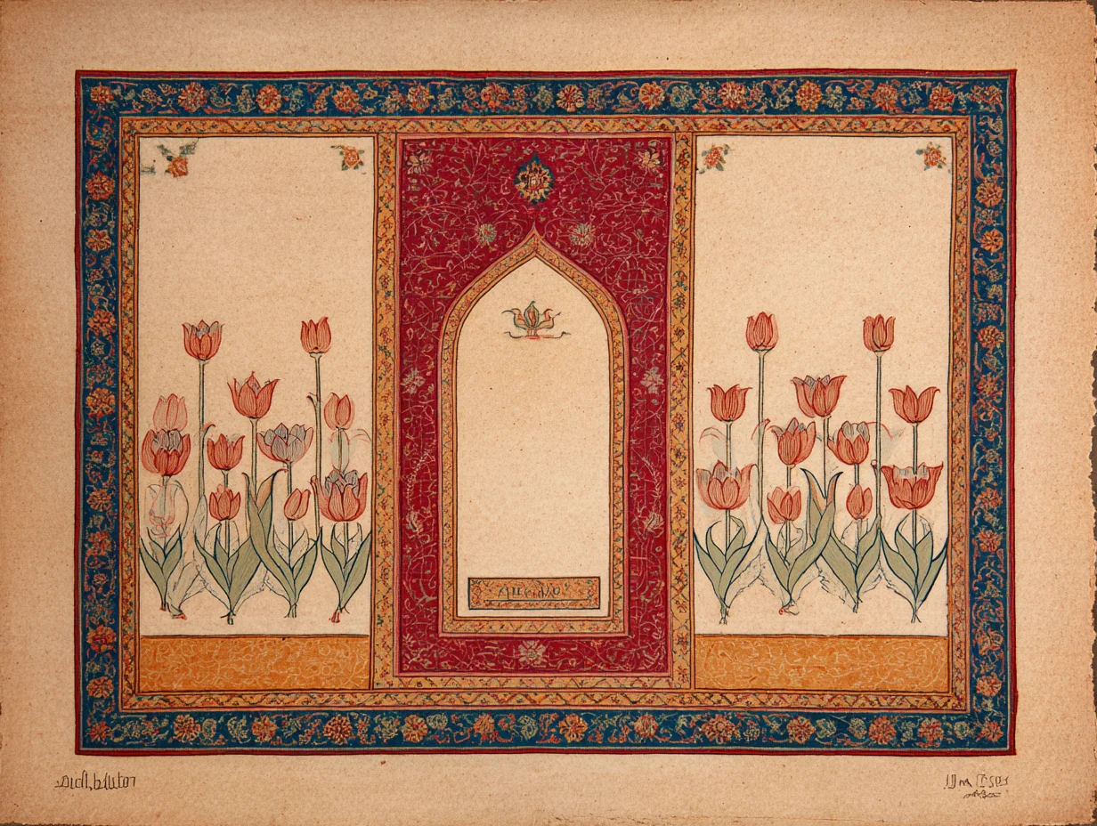 A Ladik rug — Anatolian prayer-rug type with tulip vocabulary, distinct from Oushak's medallion compositions