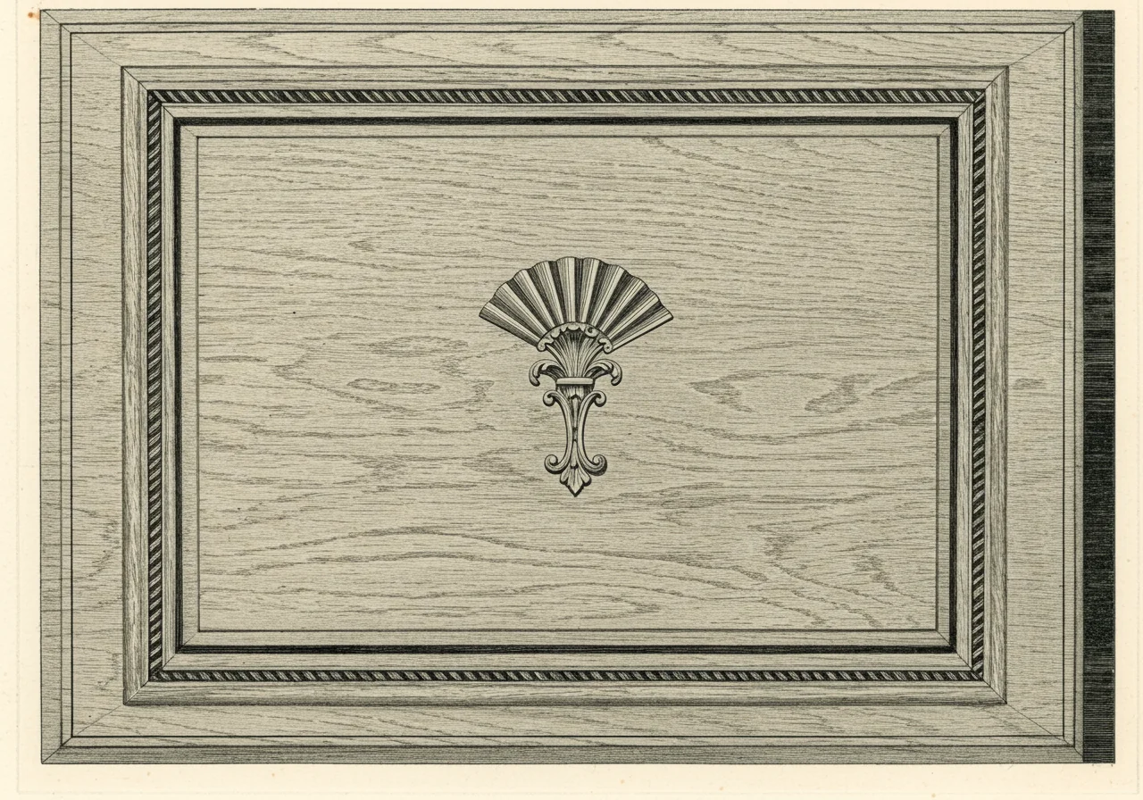 A close detail of Sheraton satinwood-and-ebony stringing — fine line-inlay along panel edges