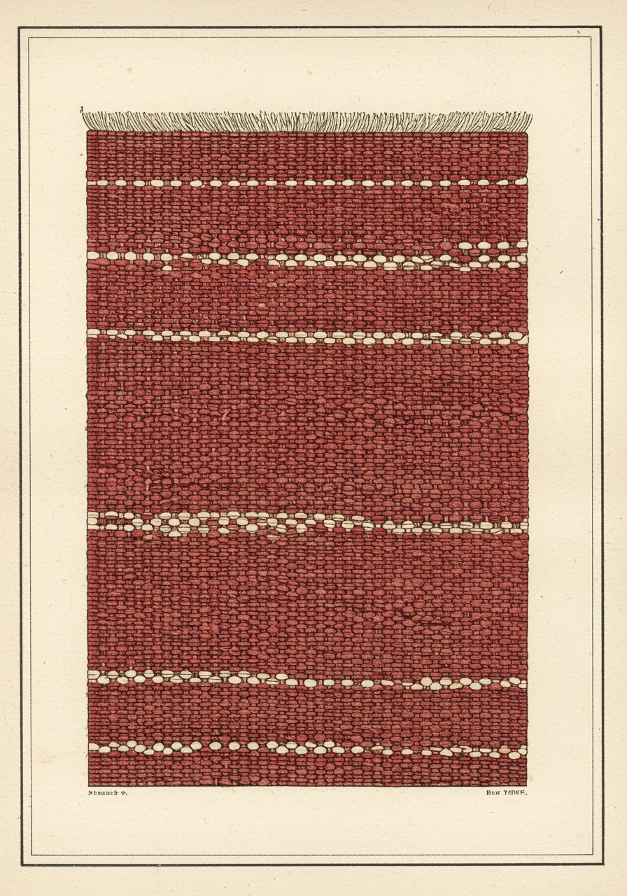 A close detail of a Tekke knot-back — wool warp, wool weft, asymmetric Turkmen knot