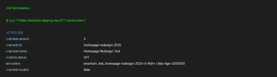 AB Test Headers